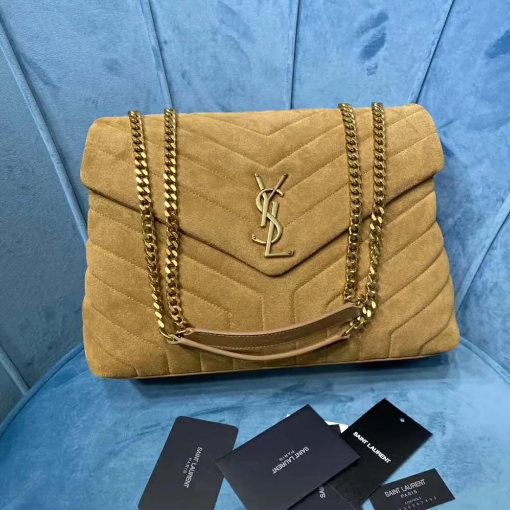 Saint Laurent YSL Loulou Medium Bag in Y for Women in Quilted Suede