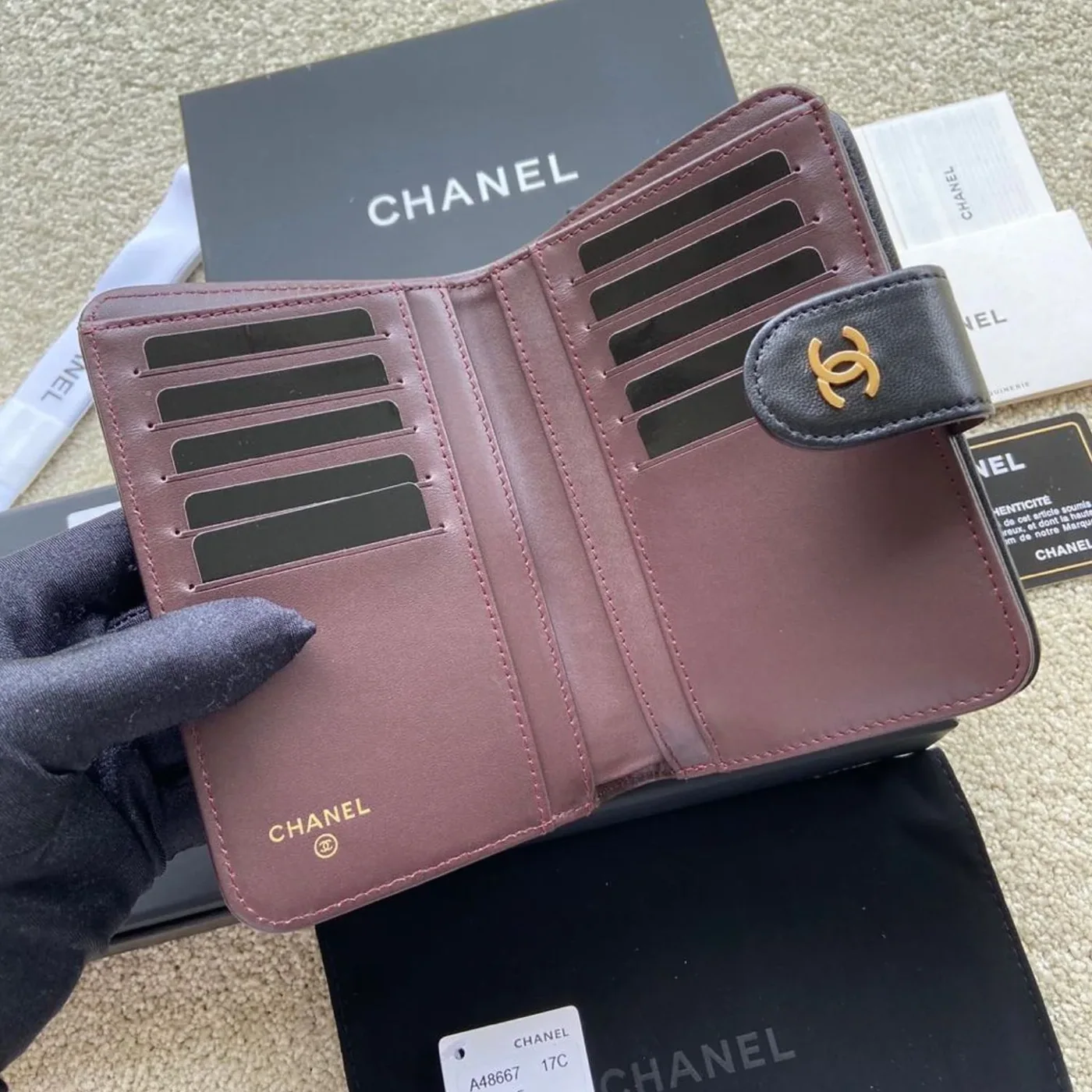 Chanel CC Lambskin Wallet Gold Hardware Black / Chanel CC Lambskin Wallet Gold Hardware Black /