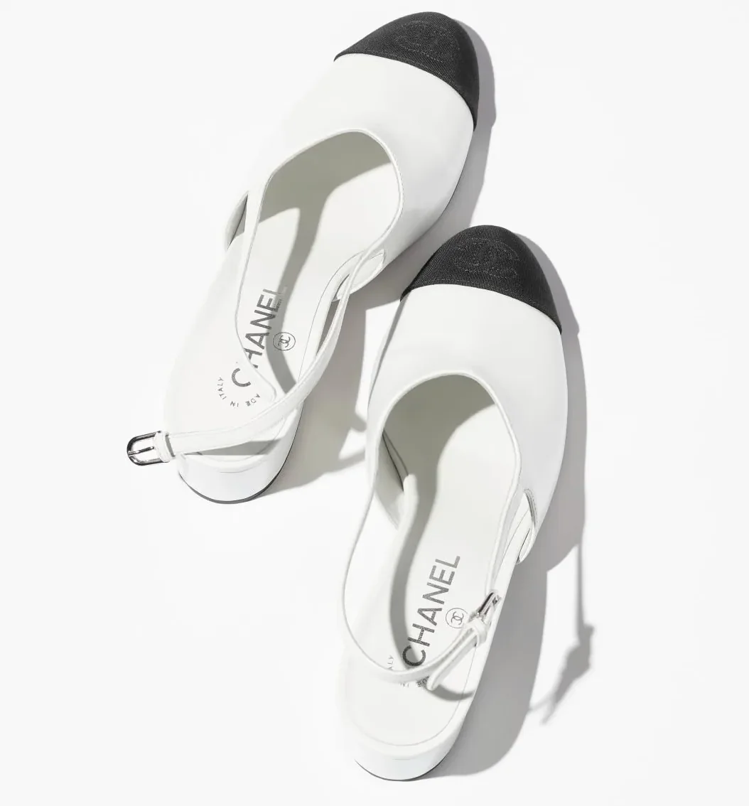 Chanel Slingbacks White/Black - in NAEET