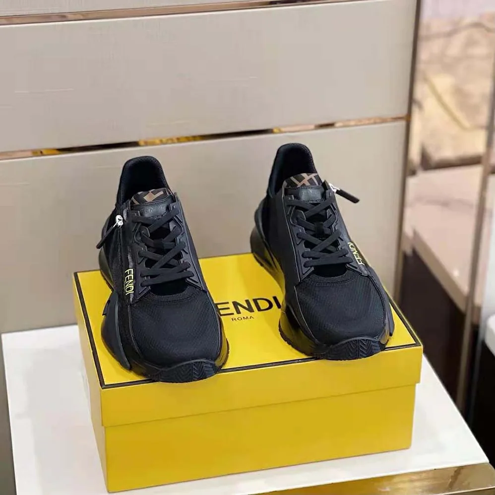 Fendi Shoes Flow Black Nylon Low for Unisex in Tops Fendi Shoes Flow Black Nylon Low for Unisex in Tops