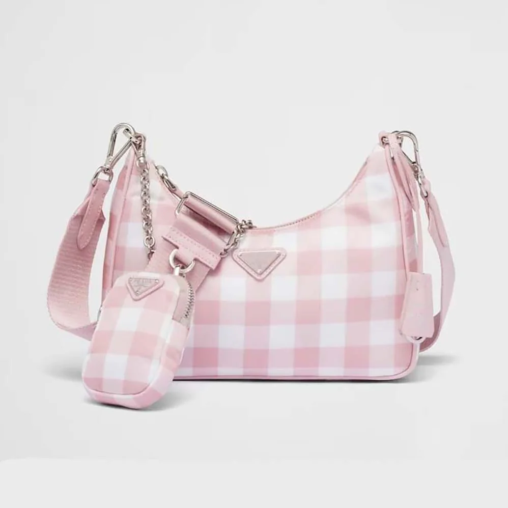 Prada Re-Edition 2005 Printed Re-Nylon Bag for Women in Pink