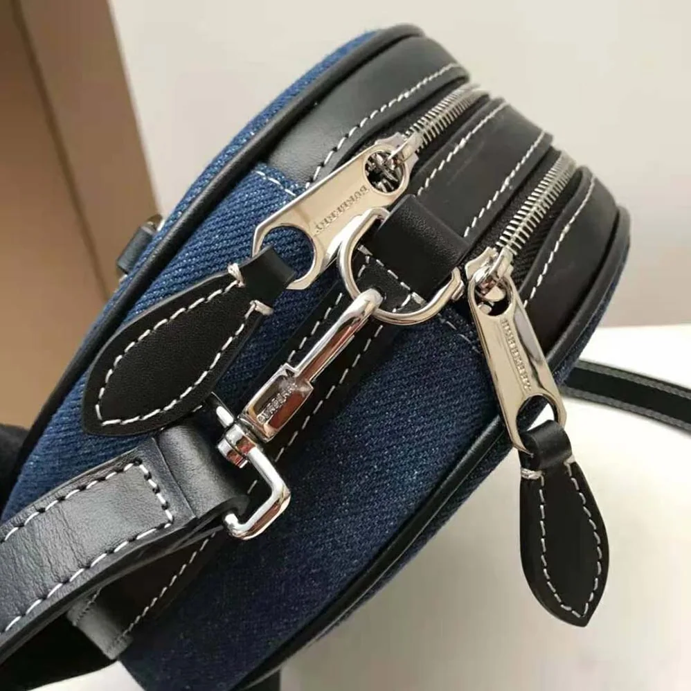 Burberry Logo Graphic Denim and Leather Louise Bag for Women Burberry Logo Graphic Denim and Leather Louise Bag for Women