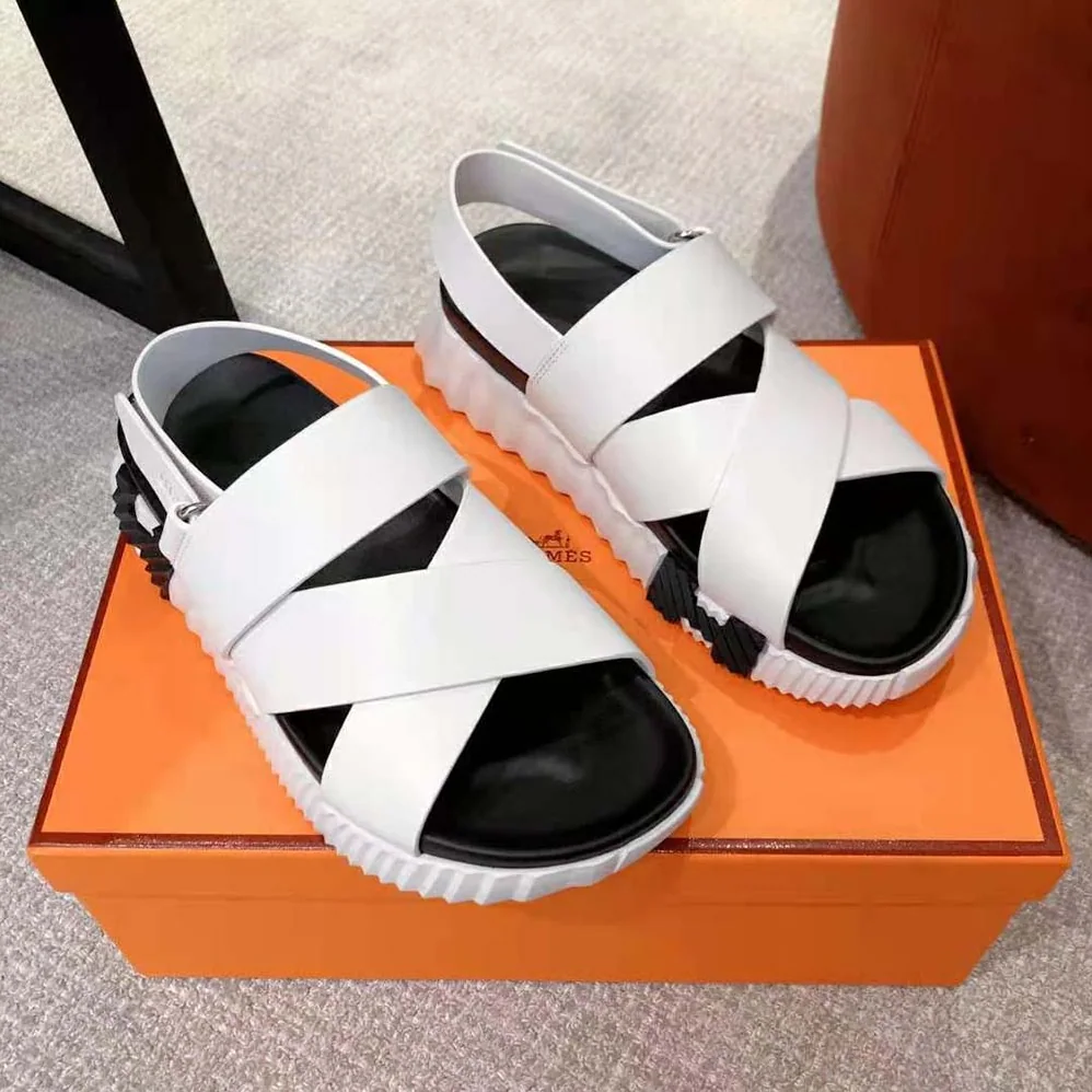 Hermes Electric Sandal in Calfskin for Women in White Hermes Electric Sandal in Calfskin for Women in White