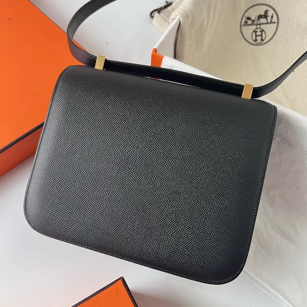 Hermes Constance 24 Bag Epsom Leather for Women in Black/Gold