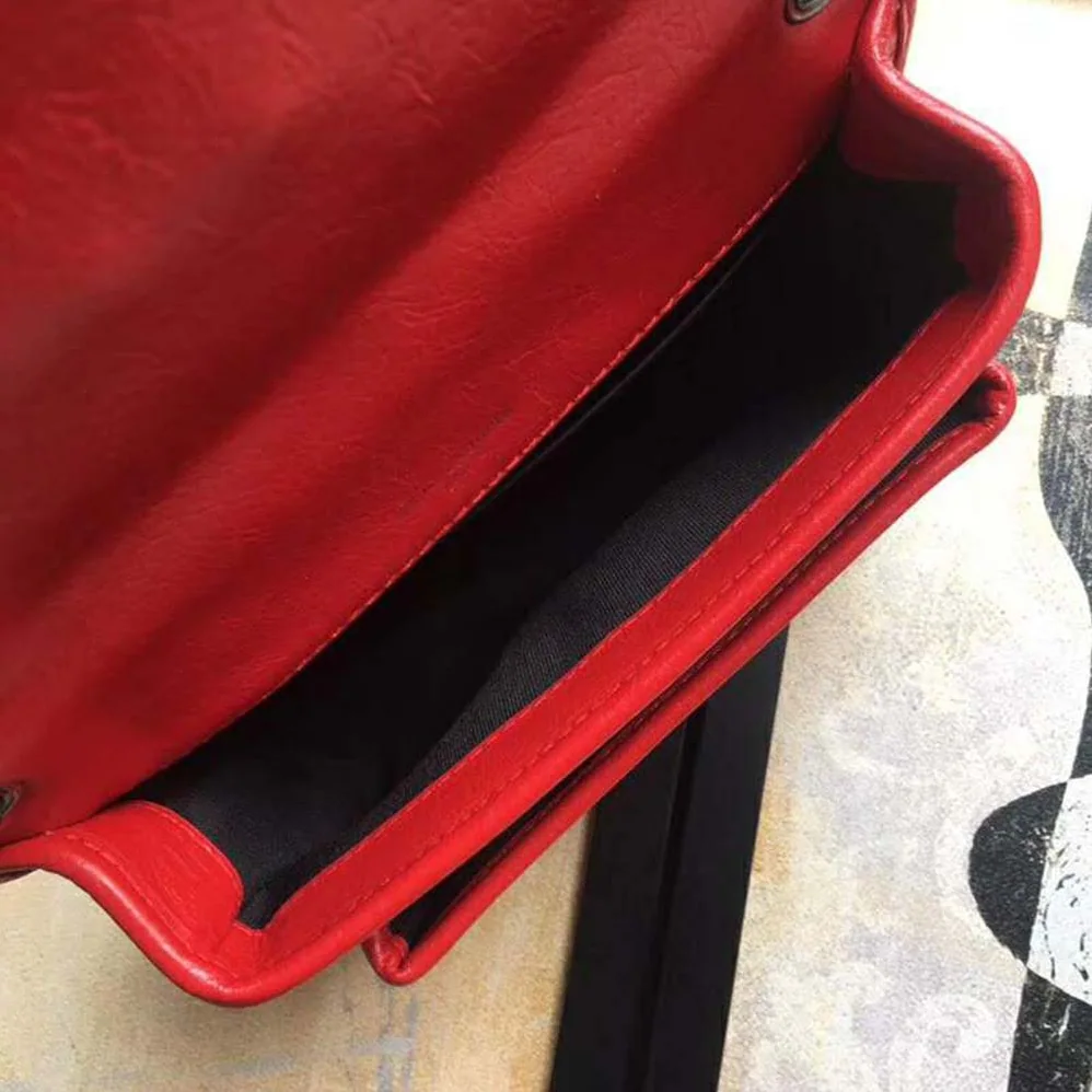 Saint Laurent YSL Niki Baby Crinkled Vintage Leather Bag for Women