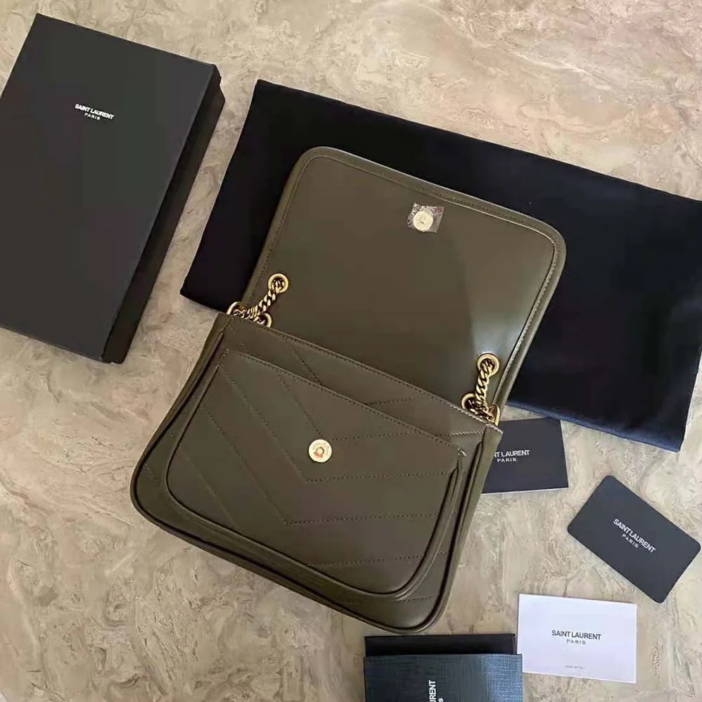Saint Laurent YSL Niki Baby in Lambskin for Women in Dark Green Saint Laurent YSL Niki Baby in Lambskin for Women in Dark Green