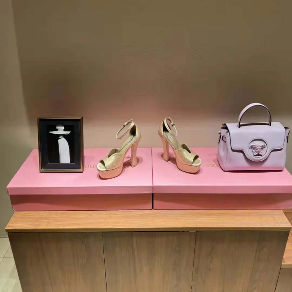 Miu Miu Satin Platform Sandals with Crystals for Women in Gold