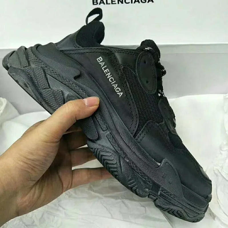 Balenciaga Triple S Trainers Oversized Multimaterial Sneakers Quilted Effect for Unisex in Black