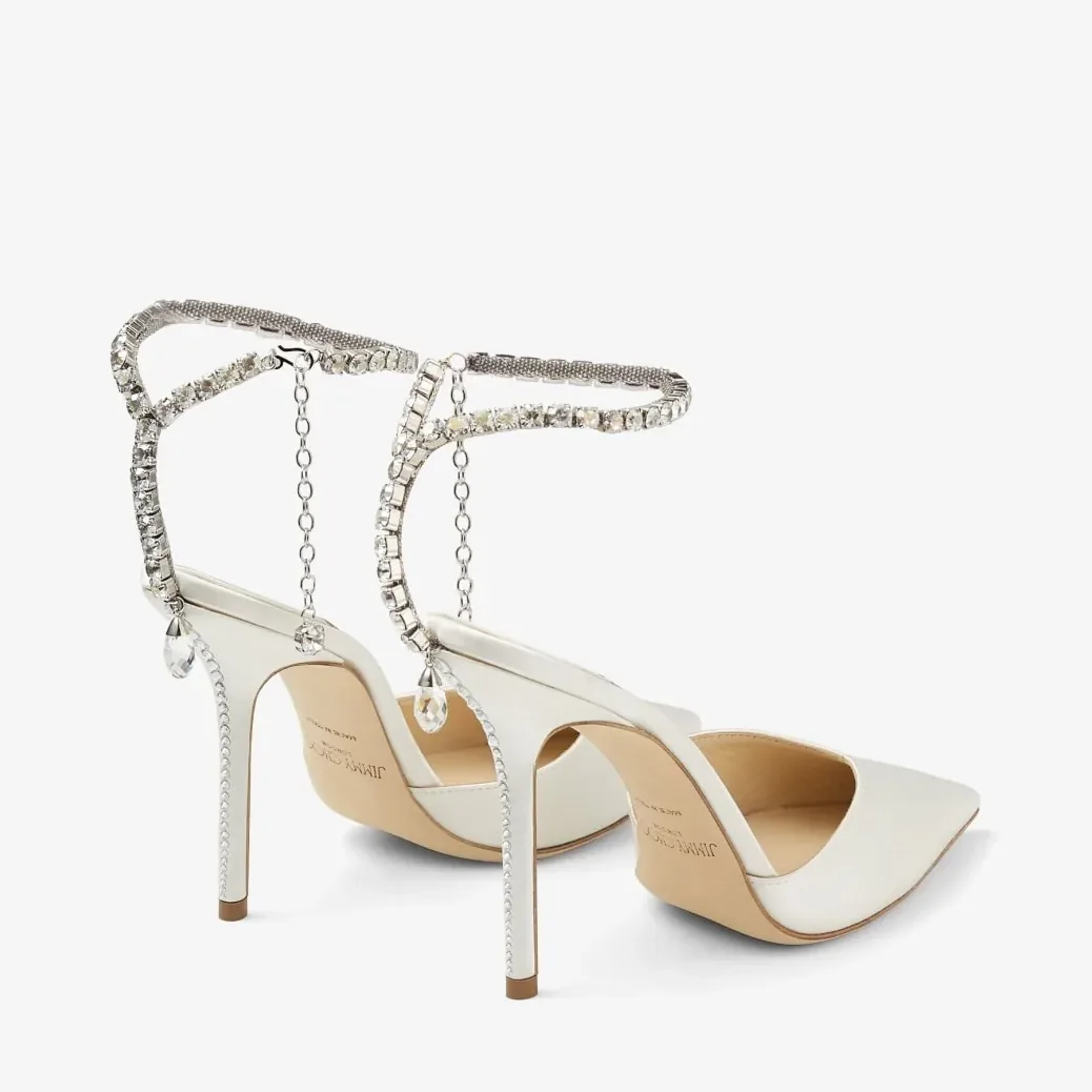 Jimmy Choo Saeda 100 Pumps Ivory SAEDA100BBD Jimmy Choo Saeda 100 Pumps Ivory SAEDA100BBD