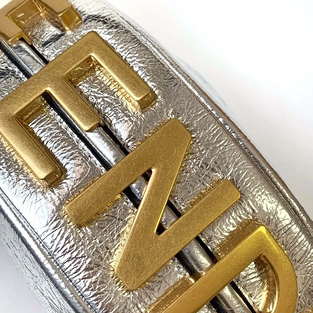 Fendi Fendigraphy Mini Silver Leather Mini for Women in bag Fendi Fendigraphy Mini Silver Leather Mini for Women in bag