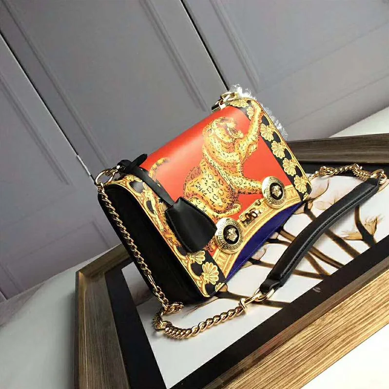 Versace Signature Pillow Talk in Calf Leather for Women in Black Versace Signature Pillow Talk in Calf Leather for Women in Black