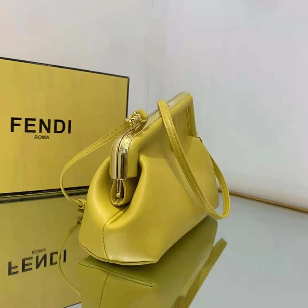 Fendi First Small Yellow Leather Bag for Women Fendi First Small Yellow Leather Bag for Women