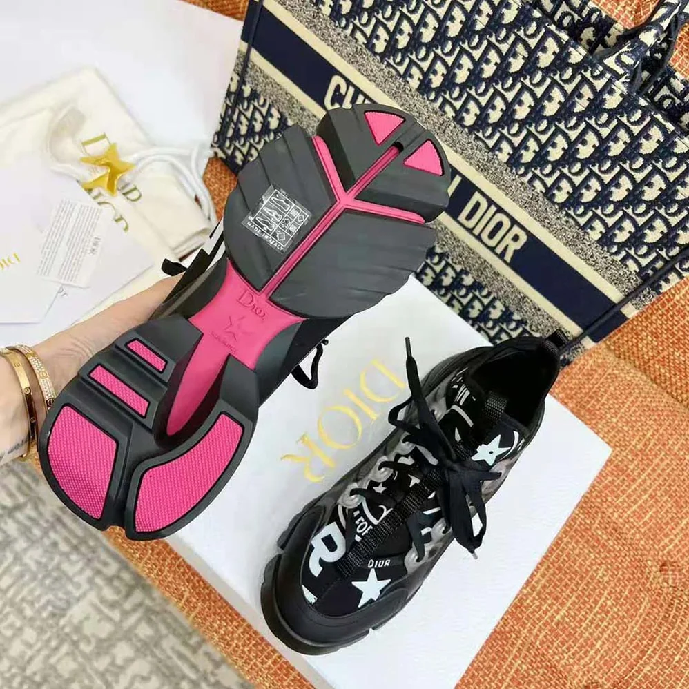 Dior D-Connect Sneaker Black Technical Fabric with Dior Union Print for Women