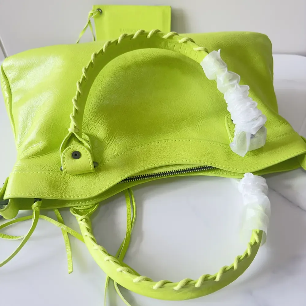 Balenciaga Le City First Bag In Granny Green Arena Storico Lambskin for Women Balenciaga Le City First Bag In Granny Green Arena Storico Lambskin for Women
