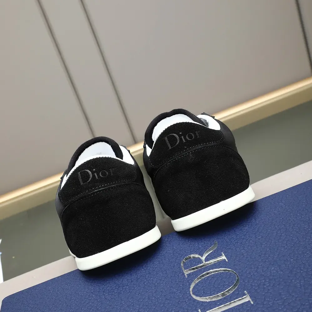 Dior Ribbon Sneaker Black Suede Calfskin and Technical Fabric for Unisex