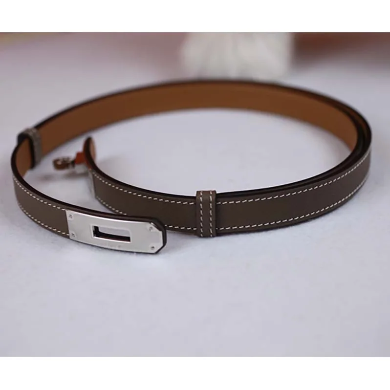 Hermes Kelly Belt in Leather for Women in Silver