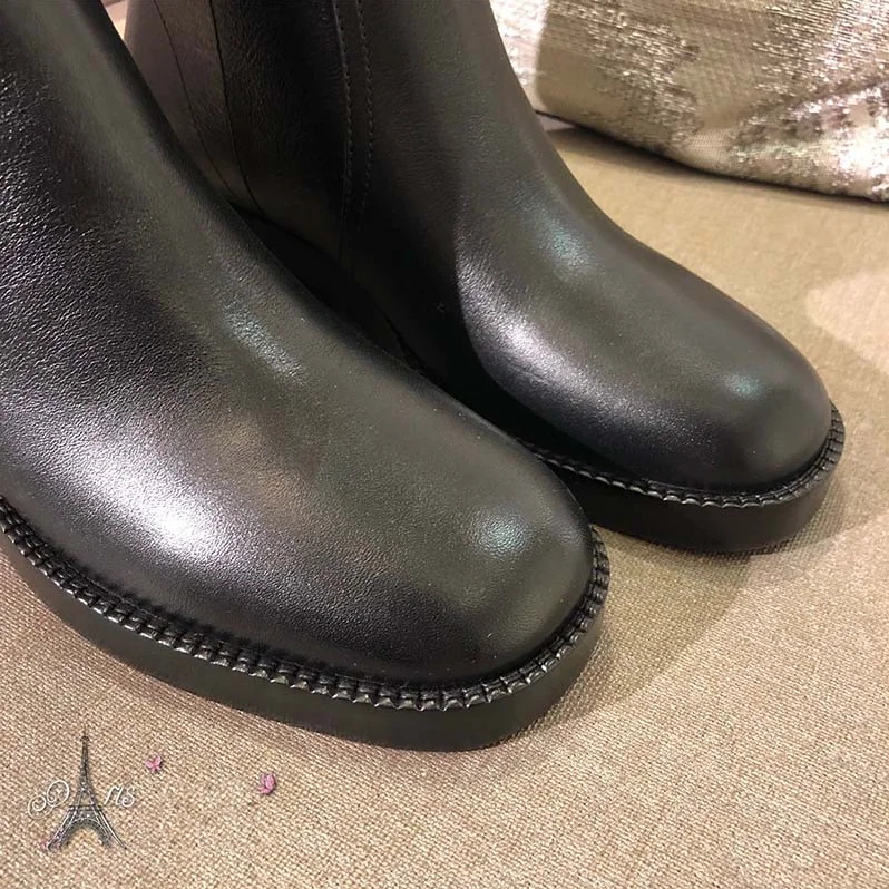 Dior Shoes Diorodeo Calfskin Leather Ankle Boot 35mm Heel Hight for Women in Black