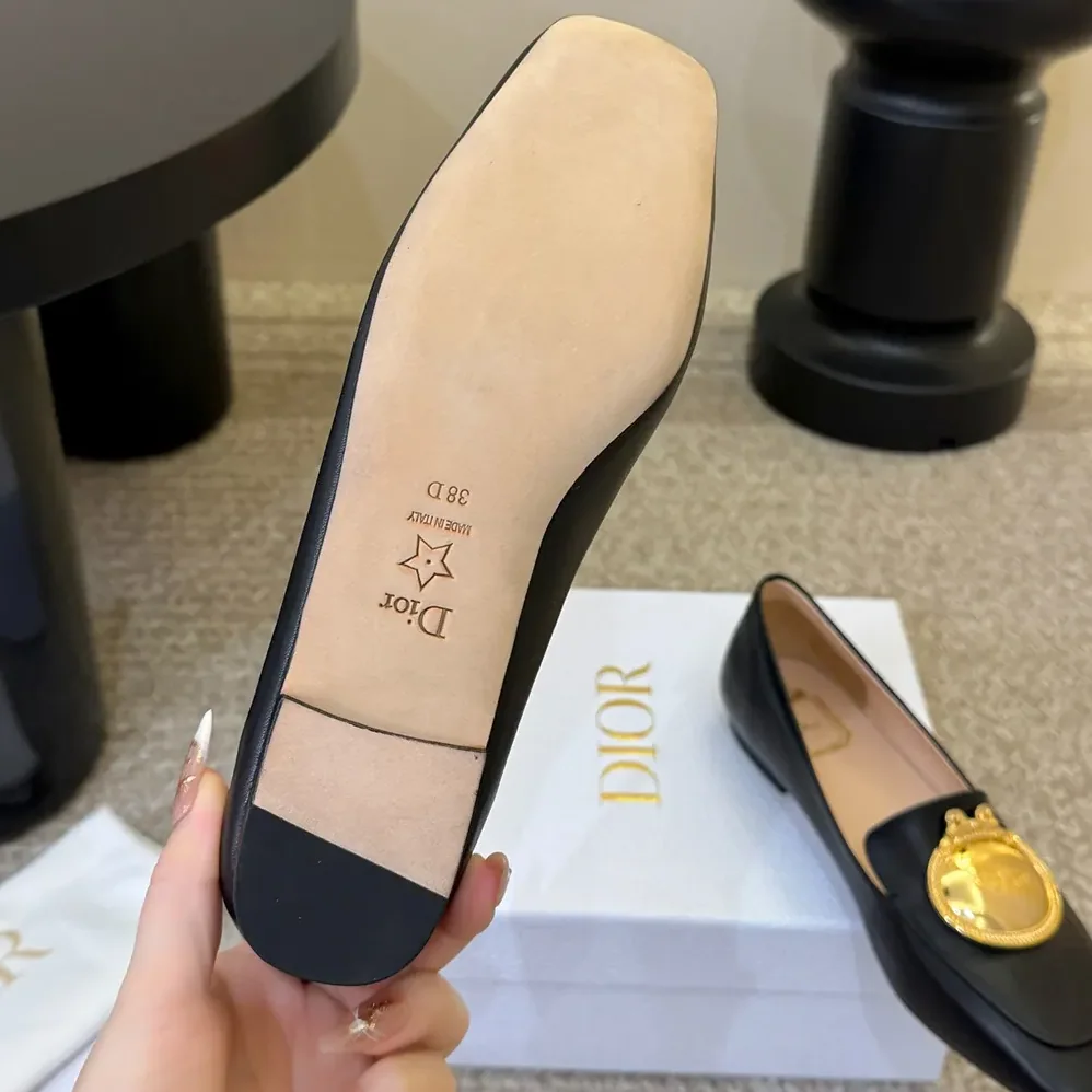 Dior Médaillon Buckle Loafer Black Lambskin for Women Dior Médaillon Buckle Loafer Black Lambskin for Women