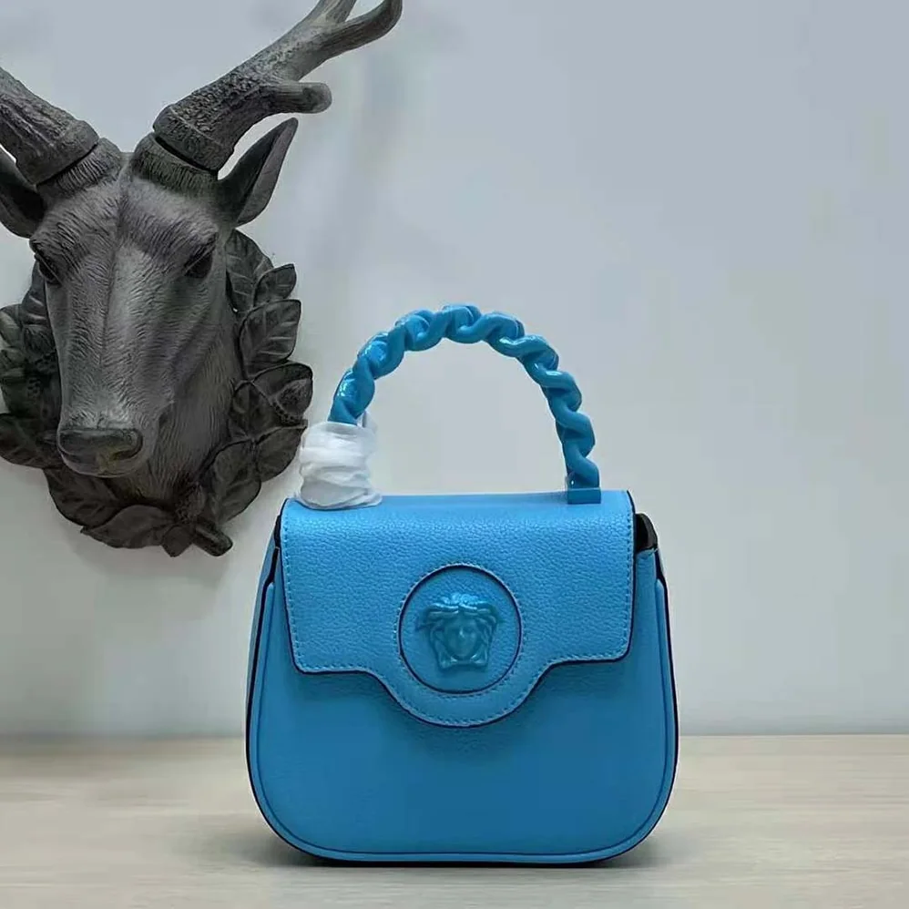 Versace La Medusa Mini Bag for Women in Blue Versace La Medusa Mini Bag for Women in Blue