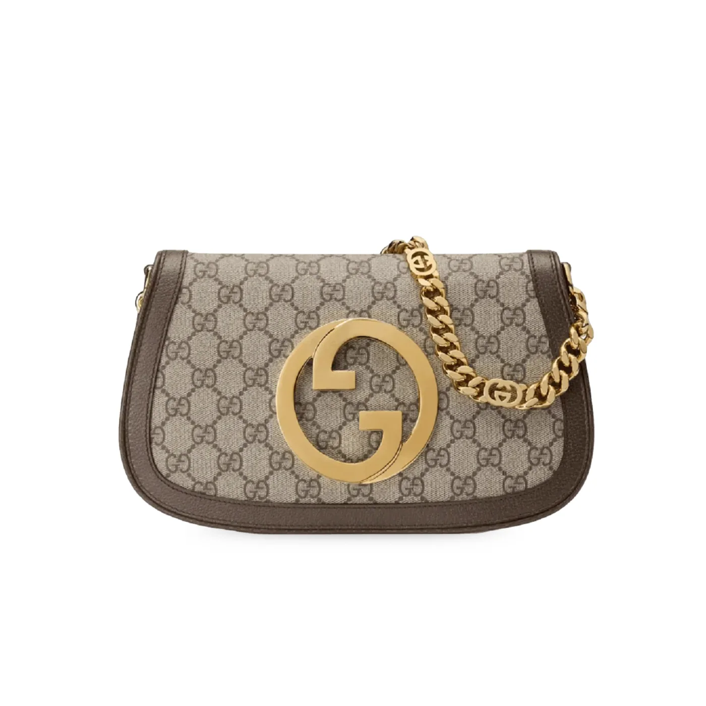 Gucci Blondie Medium Shoulder Bag / Beige/ Ebony GG Supreme Canvas Gold Hardware