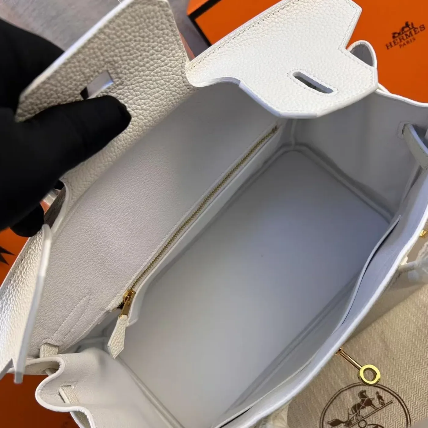 Hermes Birkin Top Handle Bag in White Gold Hardware Hermes Birkin Top Handle Bag in White Gold Hardware
