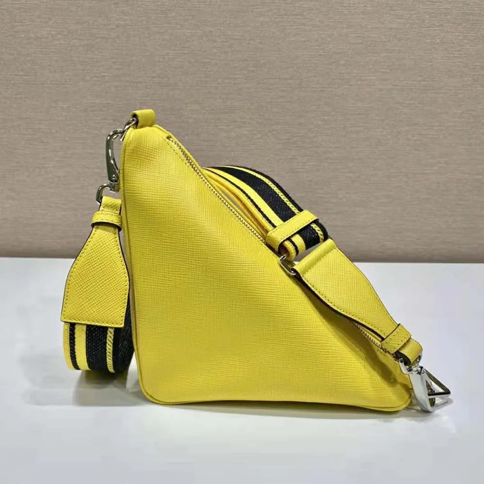 Prada Saffiano Prada Triangle Bag for Women in Yellow