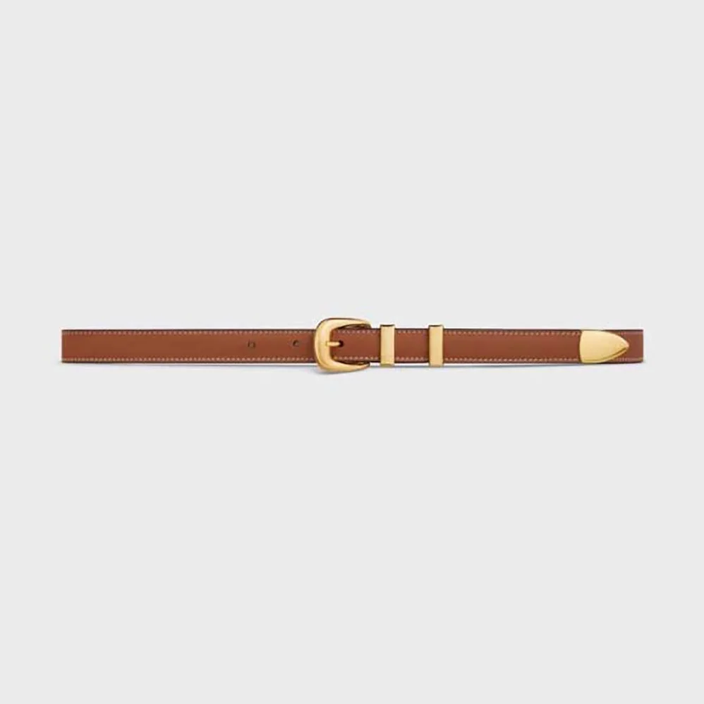 Celine Small Western Belt in Natural Calfskin for Women in Tan Celine Small Western Belt in Natural Calfskin for Women in Tan