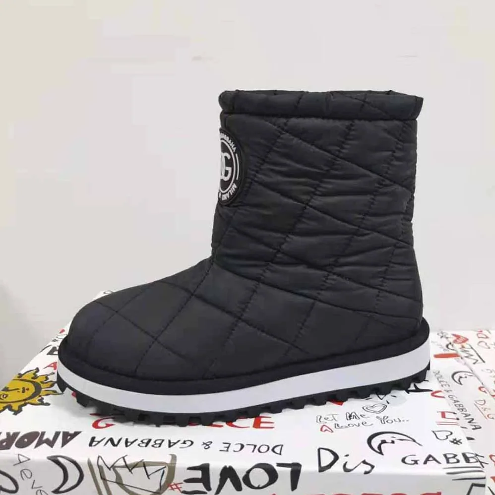 Dolce Gabbana D&G Nylon Ankle Boots with DG Logo for Women in Black