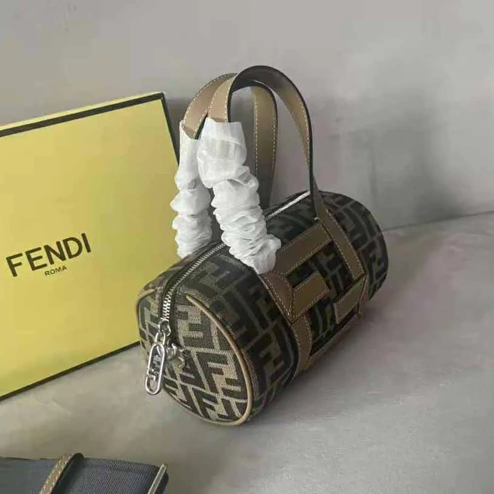 Fendi Mini Bag Brown FF Fabric Bag for Men Fendi Mini Bag Brown FF Fabric Bag for Men