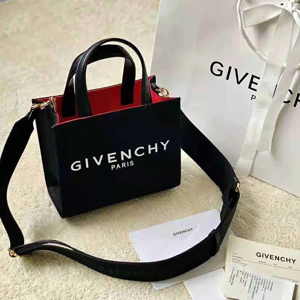 Givenchy Mini G Tote Shopping Bag in Canvas for Women in Black Givenchy Mini G Tote Shopping Bag in Canvas for Women in Black