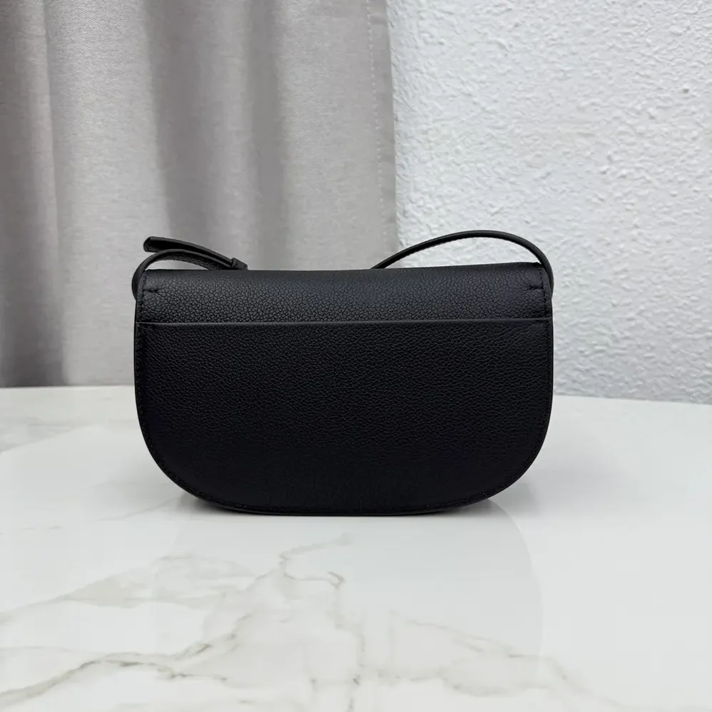 Dior Small Dior Médaillon Flap Bag Black Grained Calfskin for Women