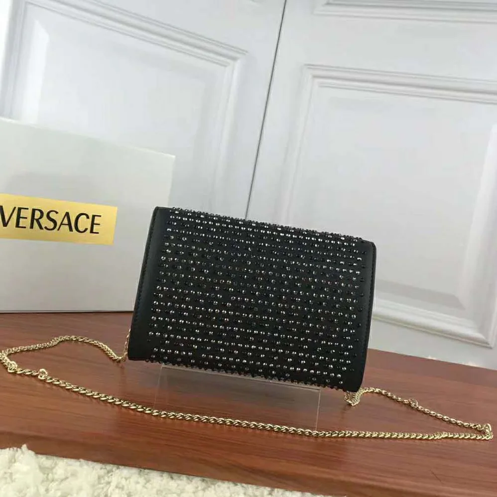 Versace Crystal Palazzo Evening Bag for Women in Black