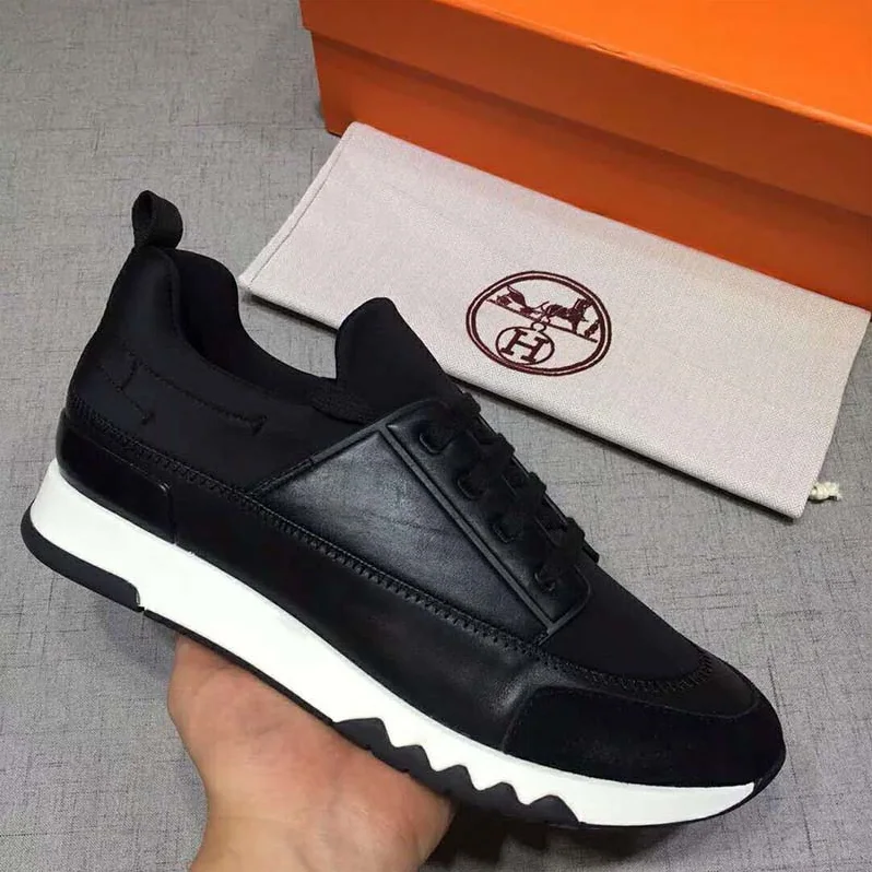Hermes Shoes Stadium Sneaker for Men in Black Hermes Shoes Stadium Sneaker for Men in Black