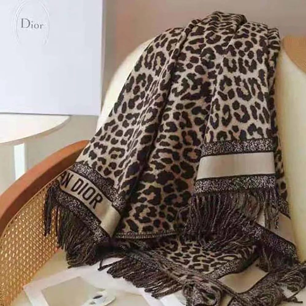 Dior Mizza Reversible Blanket Beige Multicolor Virgin Wool and Silk for Women Dior Mizza Reversible Blanket Beige Multicolor Virgin Wool and Silk for Women