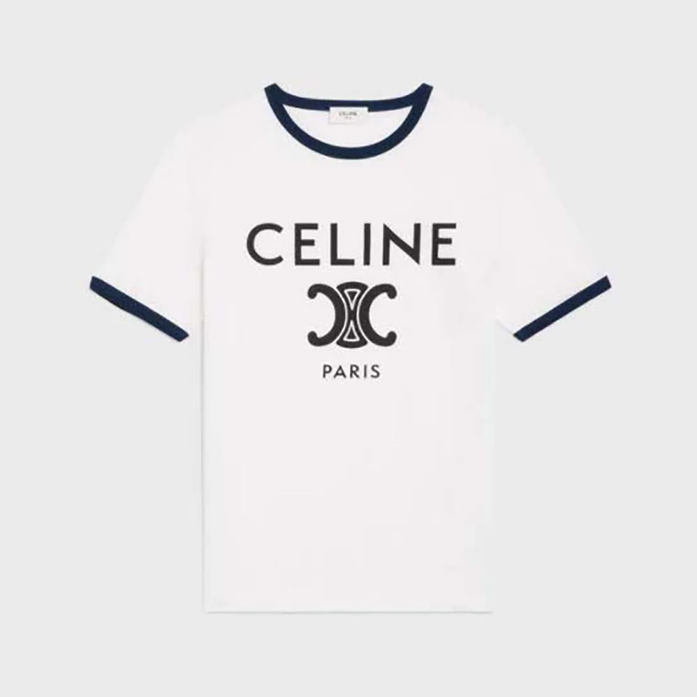 Celine T-shirt in Cotton Jersey for Women in White Celine T-shirt in Cotton Jersey for Women in White