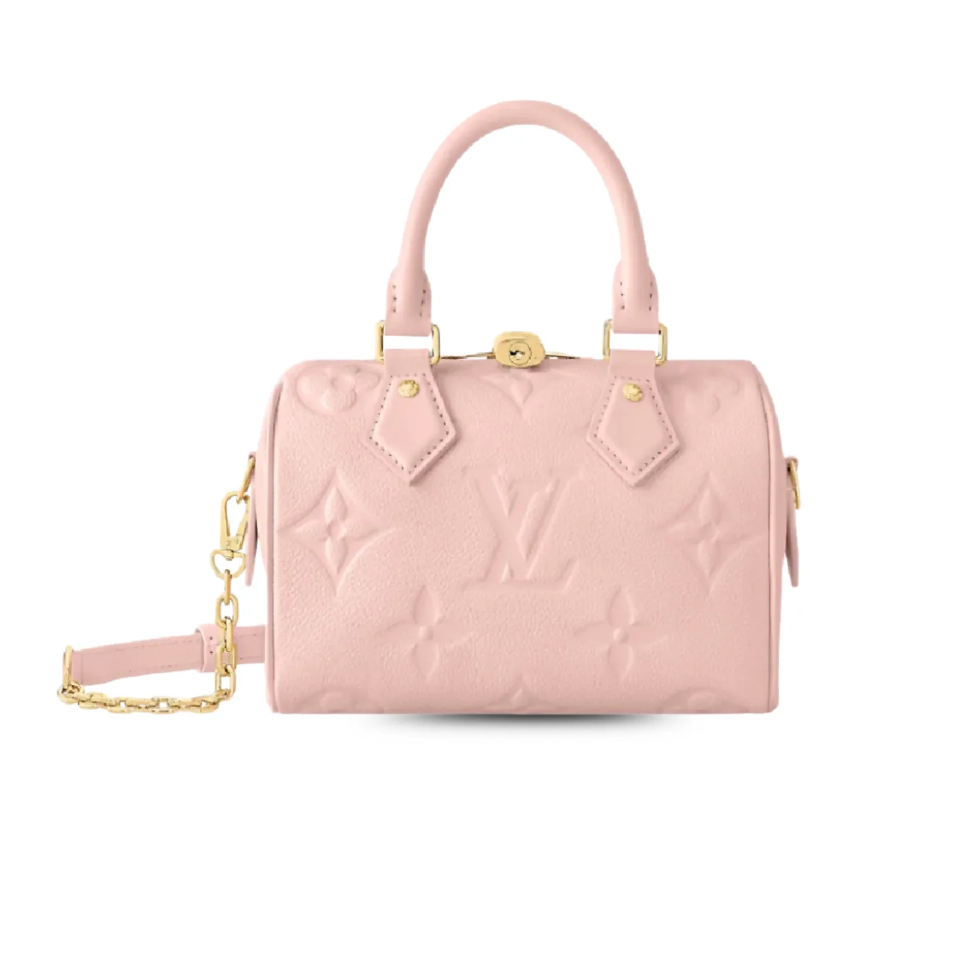 Louis Vuitton Speedy Bandouliere 20 Top Handle Bag in Opal Pink Gold Hardware