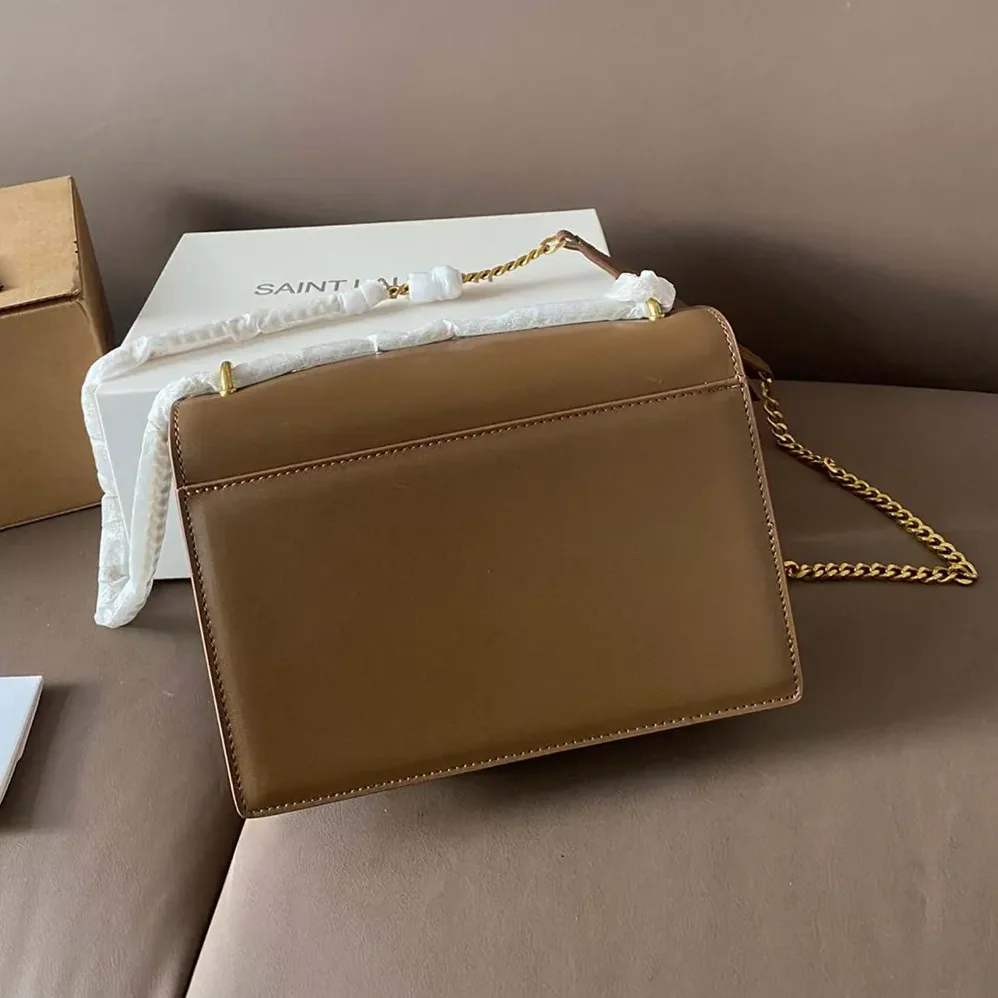 Saint Laurent YSL Sunset Medium in Smooth Leather for Women in Brown