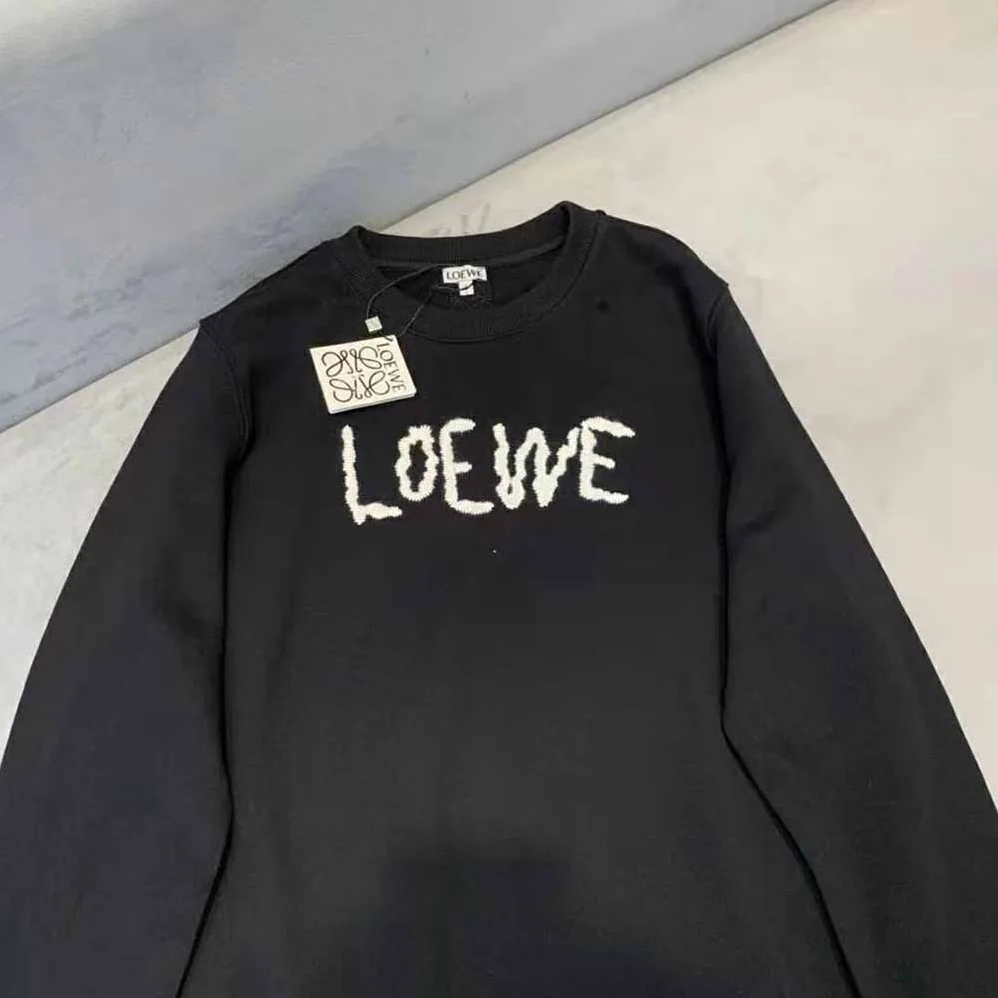 Loewe Embroidered Sweatshirt in Cotton for Women in Black