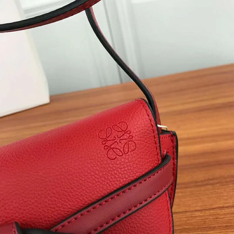 Loewe Mini Gate Bag Scarlet Red for Women in Burnt Red