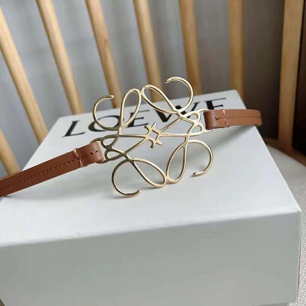 Loewe Anagram Belt in Classic Calfskin for Women in Tan Loewe Anagram Belt in Classic Calfskin for Women in Tan