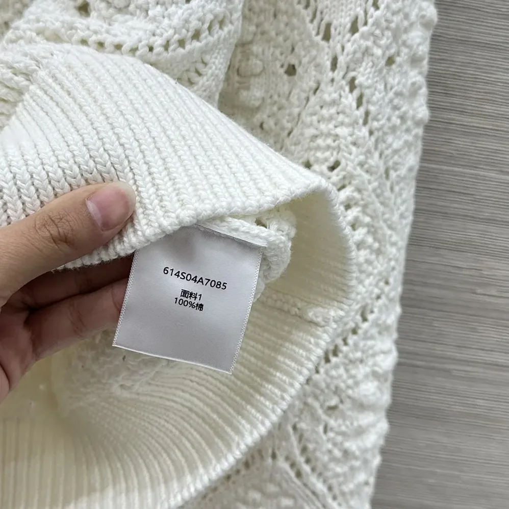 Dior Twinset White Openwork Cotton Knit for Women