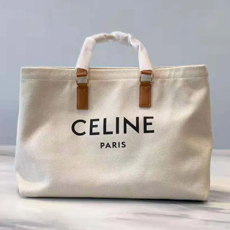 Celine Horizontal Cabas Celine in Canvas with Print for Women in White