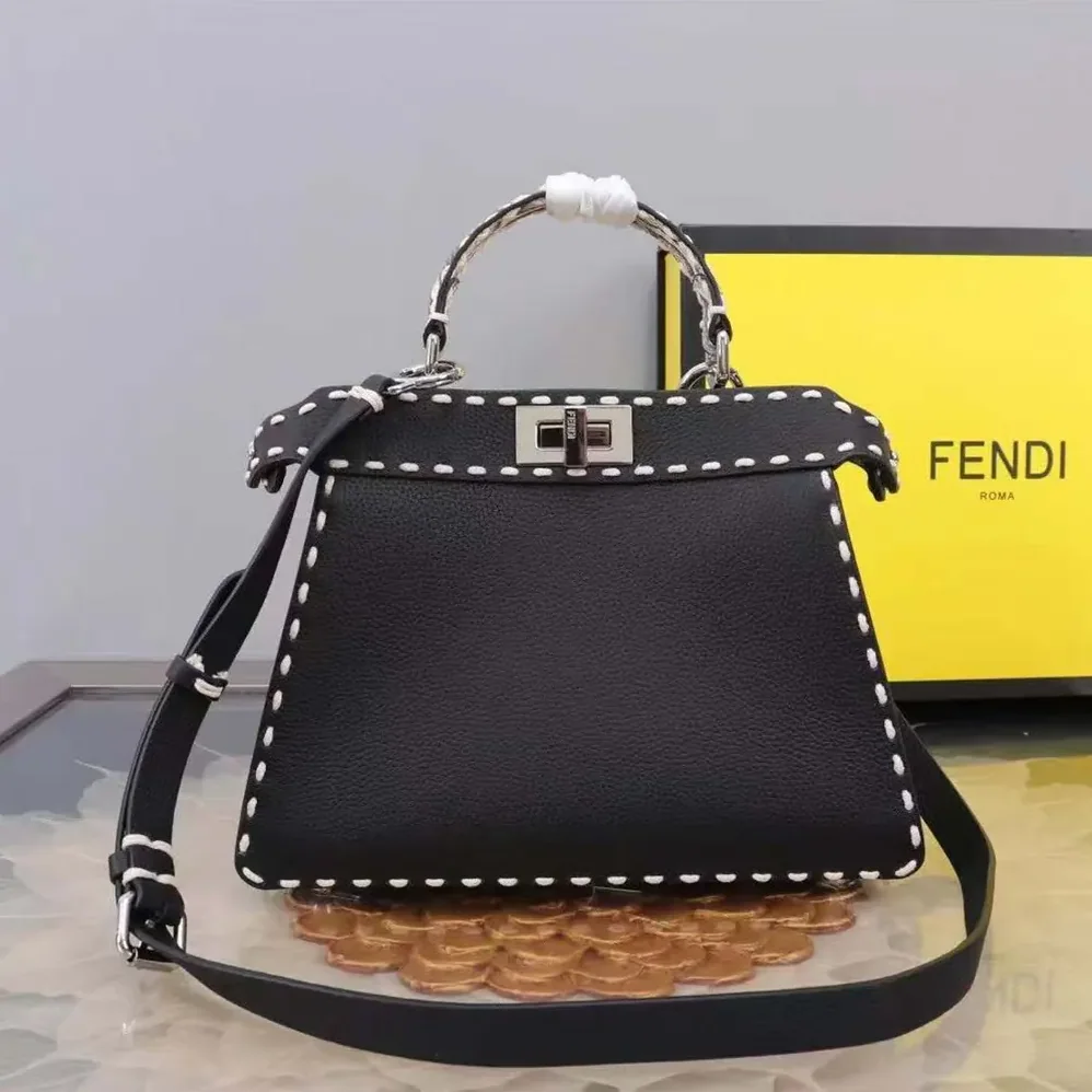 Fendi Peekaboo Iseeu Small Black Selleria Bag for Women Fendi Peekaboo Iseeu Small Black Selleria Bag for Women