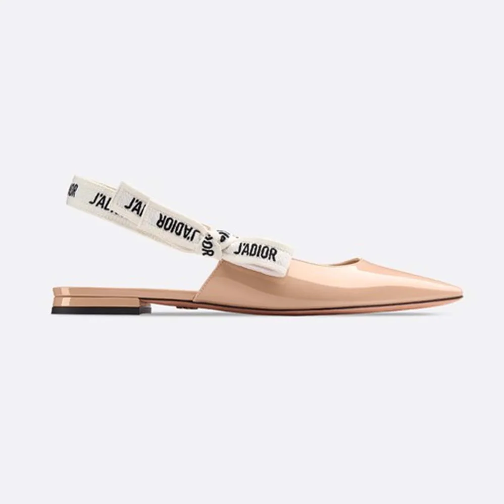 Dior J'adior Patent Calfskin Ballet Pump in 1cm Heel for Women in Sandy