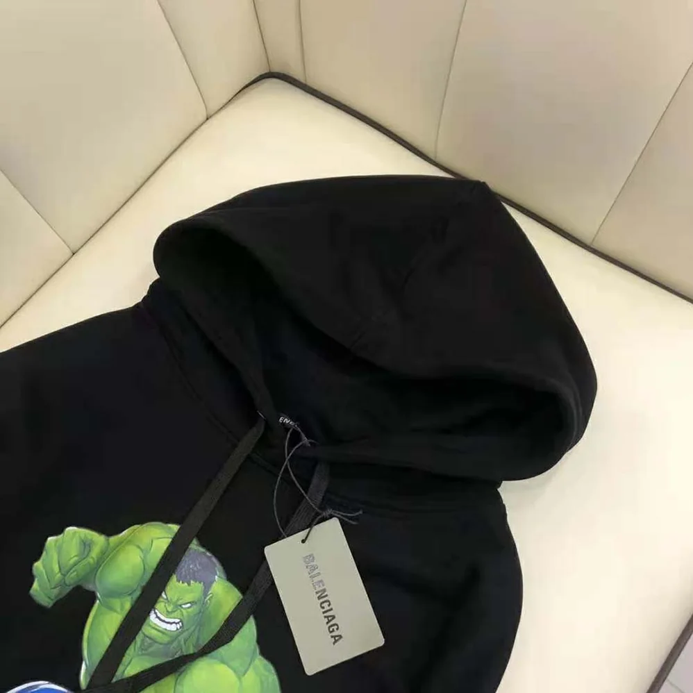 Balenciaga Hulk 2021Marvel Medium Fit Hoodie in Black Medium Fleece for Women