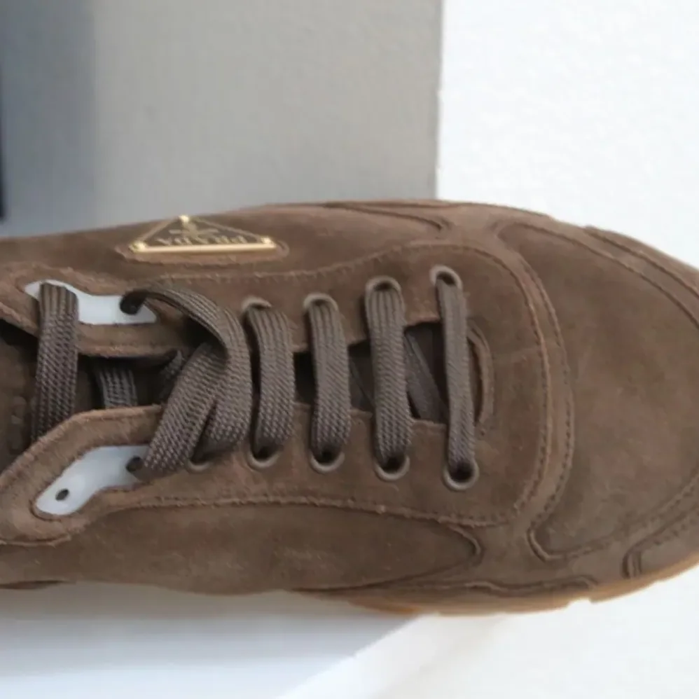 Prada Trail Brown Suede Lace up Logo Low top Sneaker for Unisex Prada Trail Brown Suede Lace up Logo Low top Sneaker for Unisex
