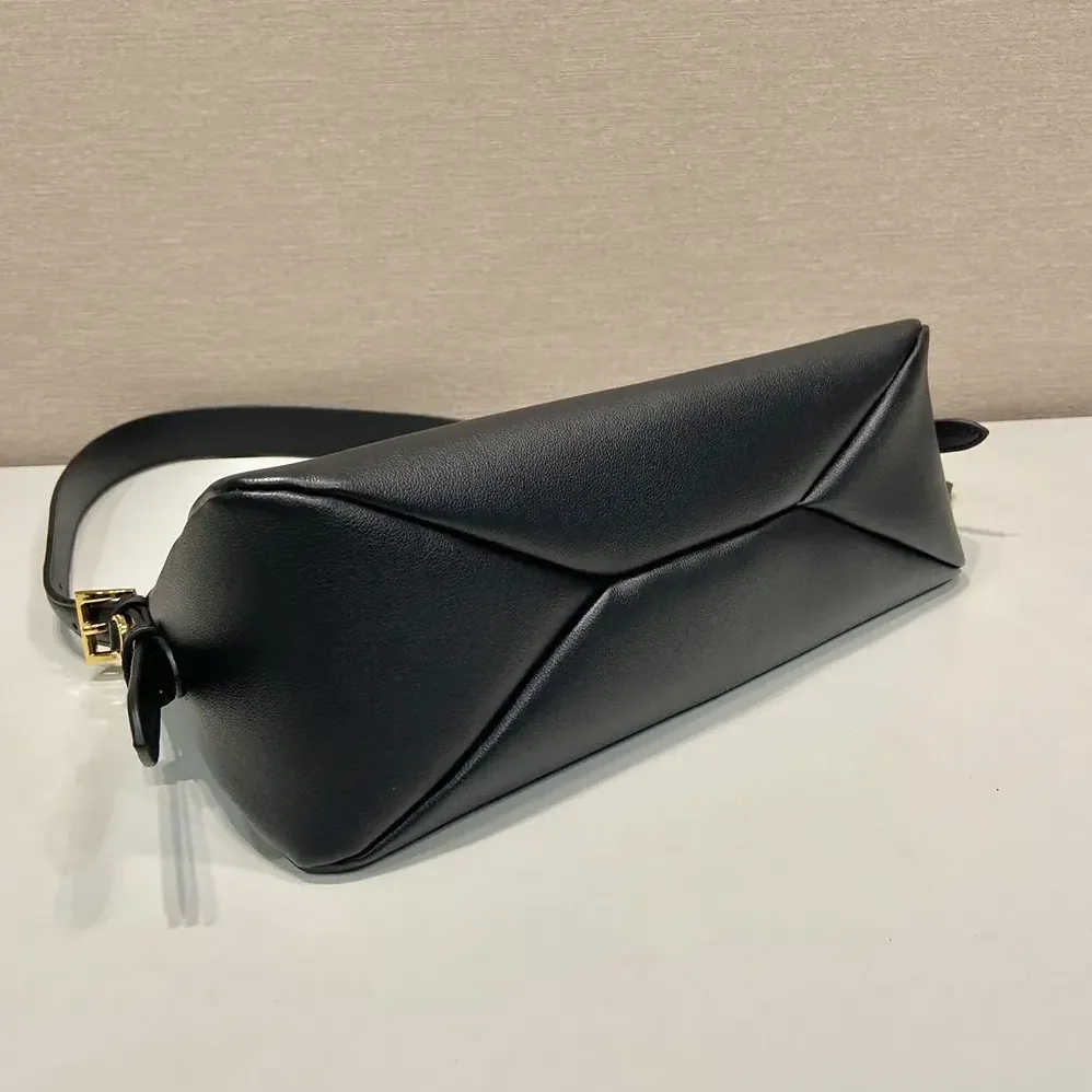 Prada Aimée Medium Leather Shoulder Bag for Women in Black
