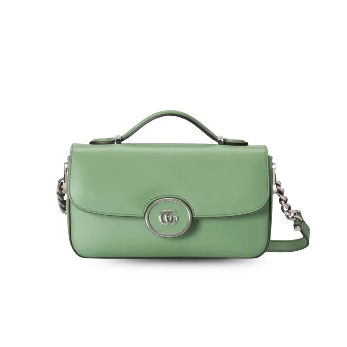 Petite Mini Shoulder Bag in Light Green Silver Hardware Petite Mini Shoulder Bag in Light Green Silver Hardware