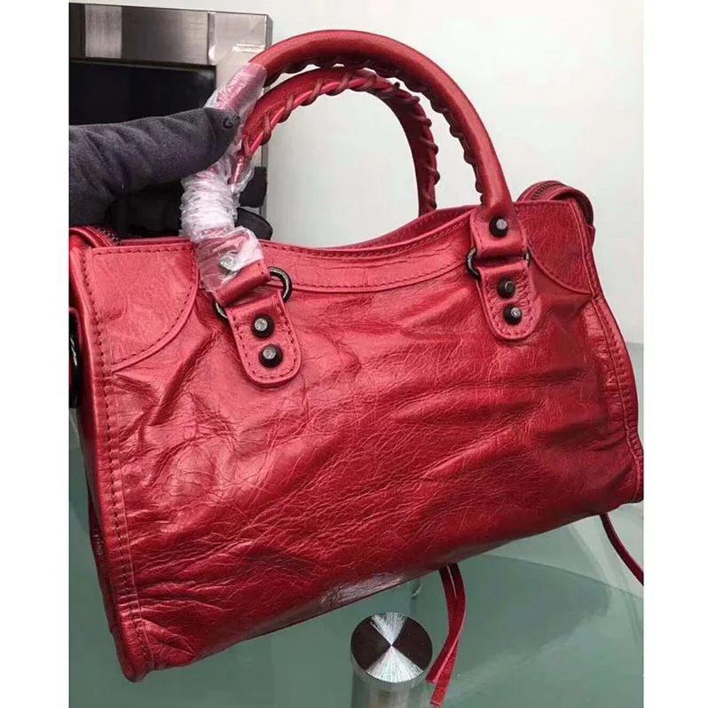 Balenciaga Classic City Top Handle and Should Bag in Red