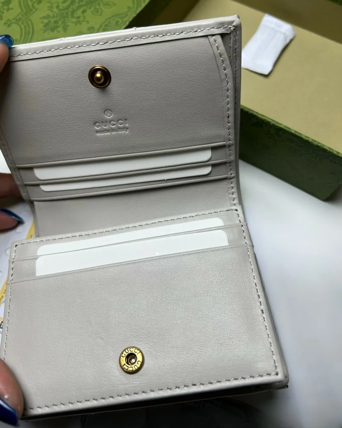 Gucci GG Marmont Card Case Wallet Light Grey For in Women